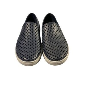 Men's Navy Perforated Slip-On Loafers